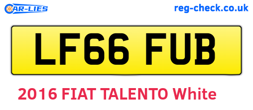 LF66FUB are the vehicle registration plates.