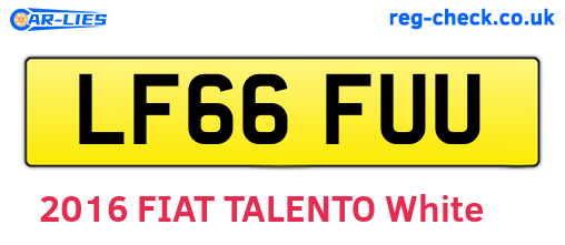 LF66FUU are the vehicle registration plates.