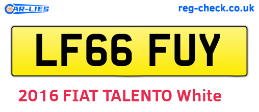 LF66FUY are the vehicle registration plates.
