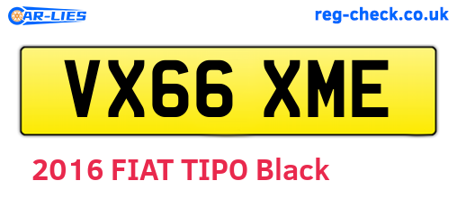 VX66XME are the vehicle registration plates.