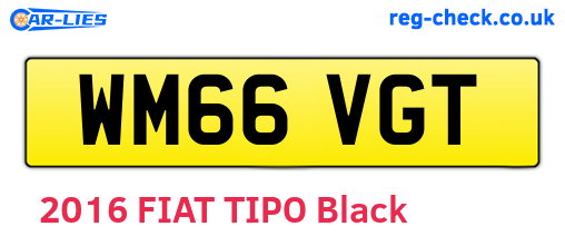 WM66VGT are the vehicle registration plates.
