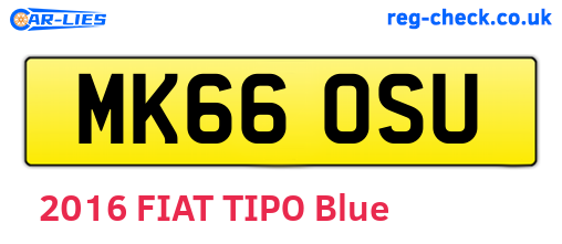 MK66OSU are the vehicle registration plates.