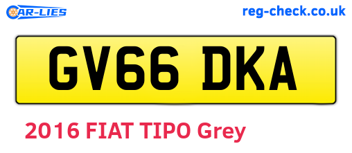 GV66DKA are the vehicle registration plates.