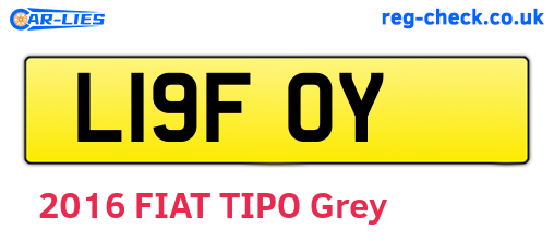 L19FOY are the vehicle registration plates.