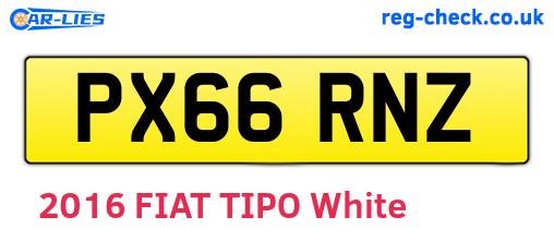 PX66RNZ are the vehicle registration plates.
