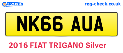 NK66AUA are the vehicle registration plates.