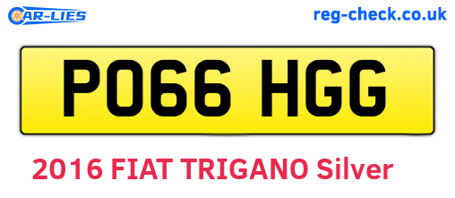 PO66HGG are the vehicle registration plates.