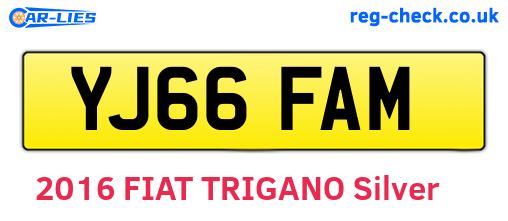 YJ66FAM are the vehicle registration plates.