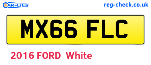 MX66FLC are the vehicle registration plates.