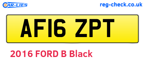 AF16ZPT are the vehicle registration plates.