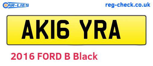 AK16YRA are the vehicle registration plates.