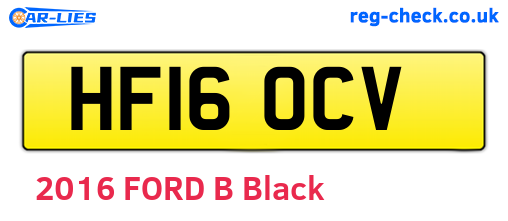 HF16OCV are the vehicle registration plates.