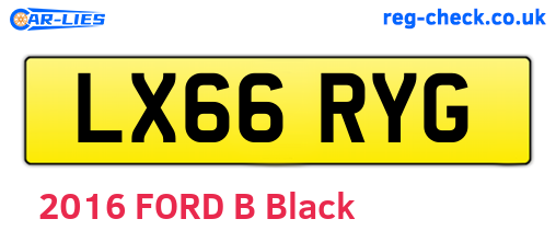 LX66RYG are the vehicle registration plates.