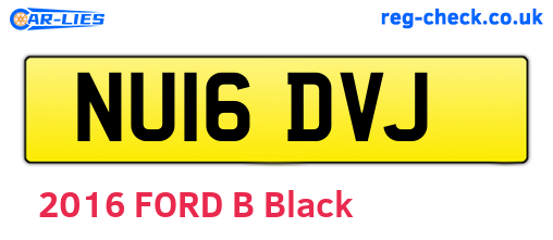 NU16DVJ are the vehicle registration plates.