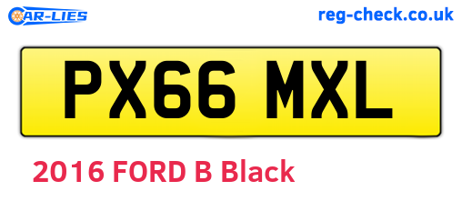 PX66MXL are the vehicle registration plates.