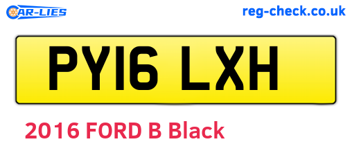 PY16LXH are the vehicle registration plates.