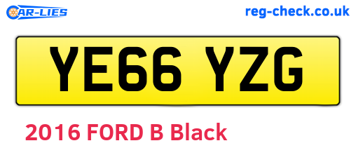YE66YZG are the vehicle registration plates.