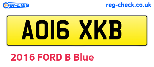 AO16XKB are the vehicle registration plates.