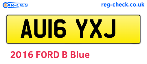 AU16YXJ are the vehicle registration plates.