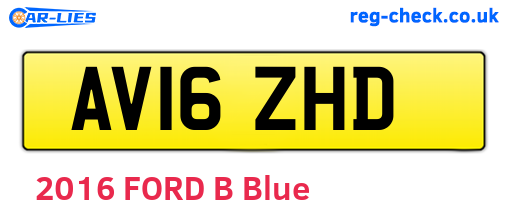 AV16ZHD are the vehicle registration plates.