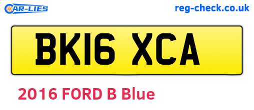 BK16XCA are the vehicle registration plates.