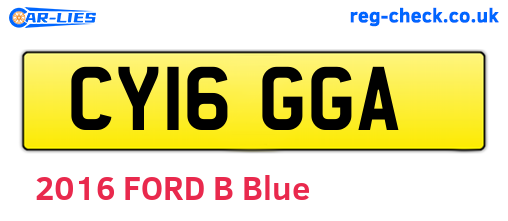 CY16GGA are the vehicle registration plates.