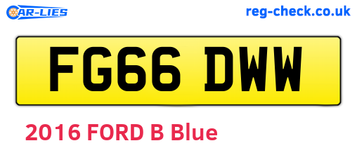 FG66DWW are the vehicle registration plates.