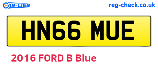 HN66MUE are the vehicle registration plates.