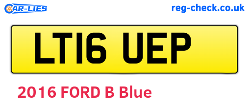 LT16UEP are the vehicle registration plates.