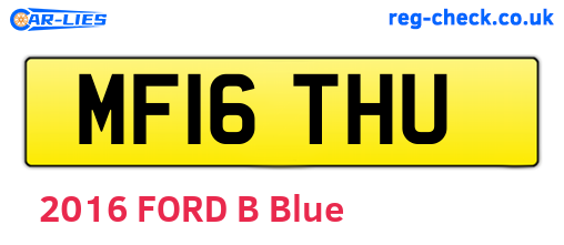 MF16THU are the vehicle registration plates.