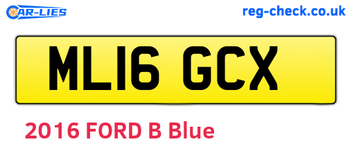 ML16GCX are the vehicle registration plates.
