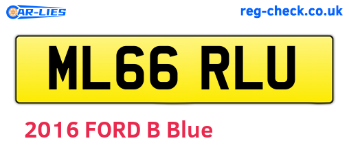 ML66RLU are the vehicle registration plates.
