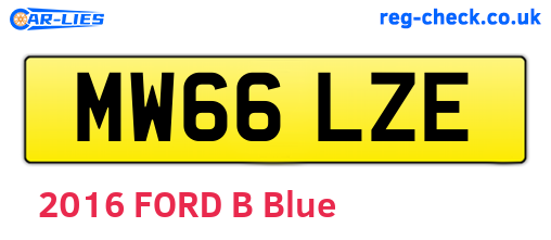 MW66LZE are the vehicle registration plates.