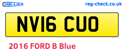 NV16CUO are the vehicle registration plates.