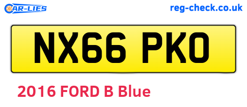 NX66PKO are the vehicle registration plates.