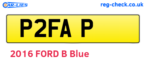 P2FAP are the vehicle registration plates.