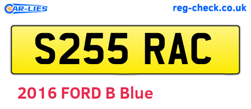 S255RAC are the vehicle registration plates.