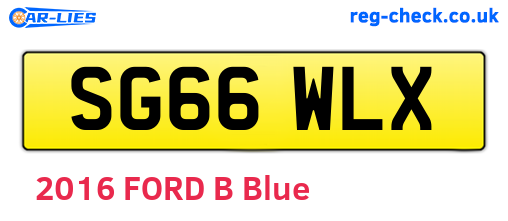 SG66WLX are the vehicle registration plates.