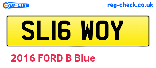 SL16WOY are the vehicle registration plates.