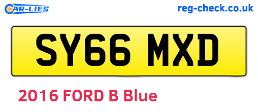 SY66MXD are the vehicle registration plates.
