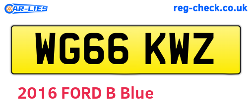 WG66KWZ are the vehicle registration plates.