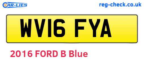 WV16FYA are the vehicle registration plates.