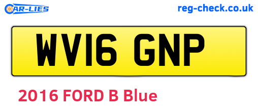 WV16GNP are the vehicle registration plates.