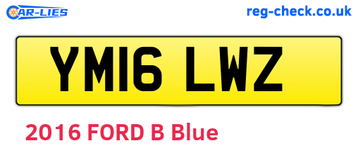 YM16LWZ are the vehicle registration plates.