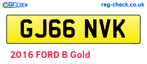 GJ66NVK are the vehicle registration plates.