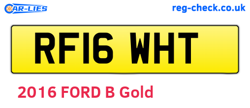 RF16WHT are the vehicle registration plates.