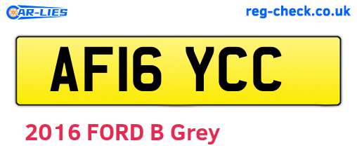 AF16YCC are the vehicle registration plates.