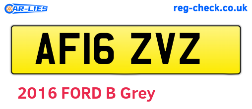 AF16ZVZ are the vehicle registration plates.