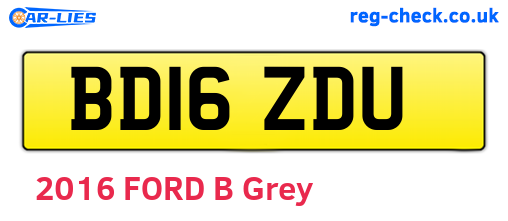 BD16ZDU are the vehicle registration plates.