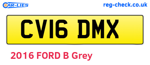 CV16DMX are the vehicle registration plates.